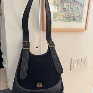 Vintage Coach Berkeley Saddle Bag 9014 Black